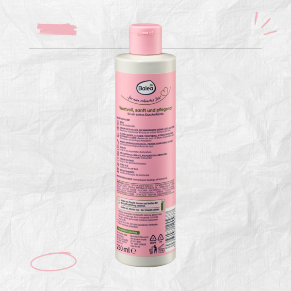 5 Douche Natural Beauty Extrait de fleur de cerisier & huile d'amande douce bio, 250 ml